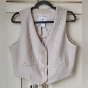 NWT House of Harlow 1960 Cream Buttoned Vest. Large (more M/L)
